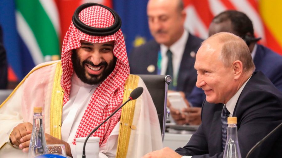 Russian+President+Vladimir+Putin+and+Saudi+Arabian+Crown+Prince+Mohammed+Bin+Salman+Meeting+at+the+yearly+G20+Leaders+Summit