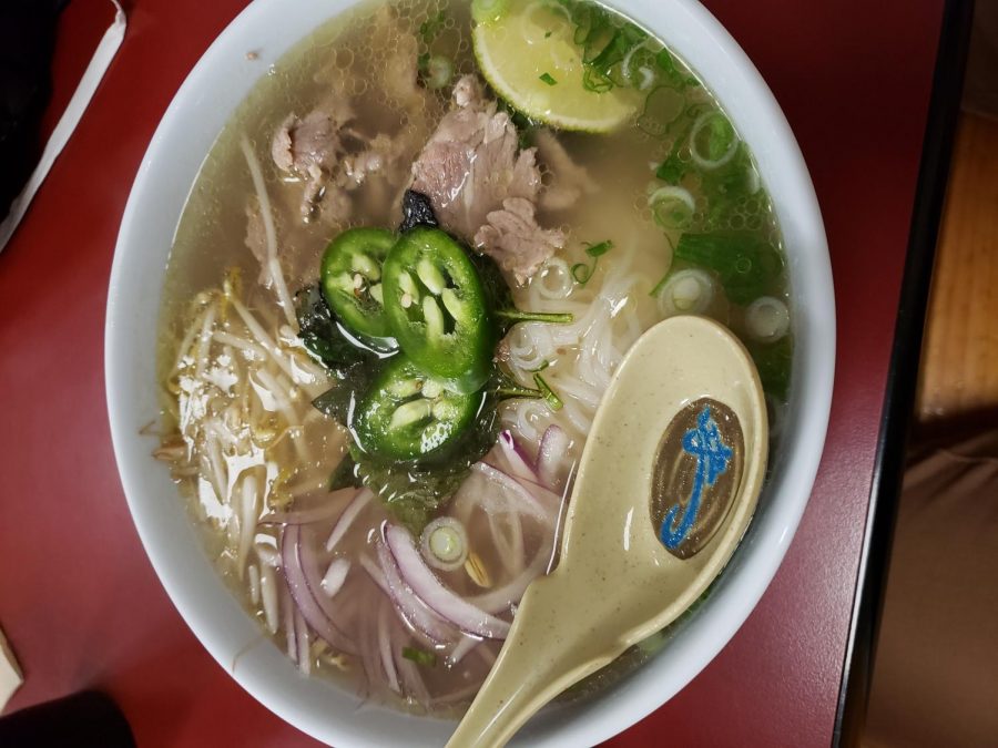 Delicious bowl of steak pho from Slurp on Broadway.