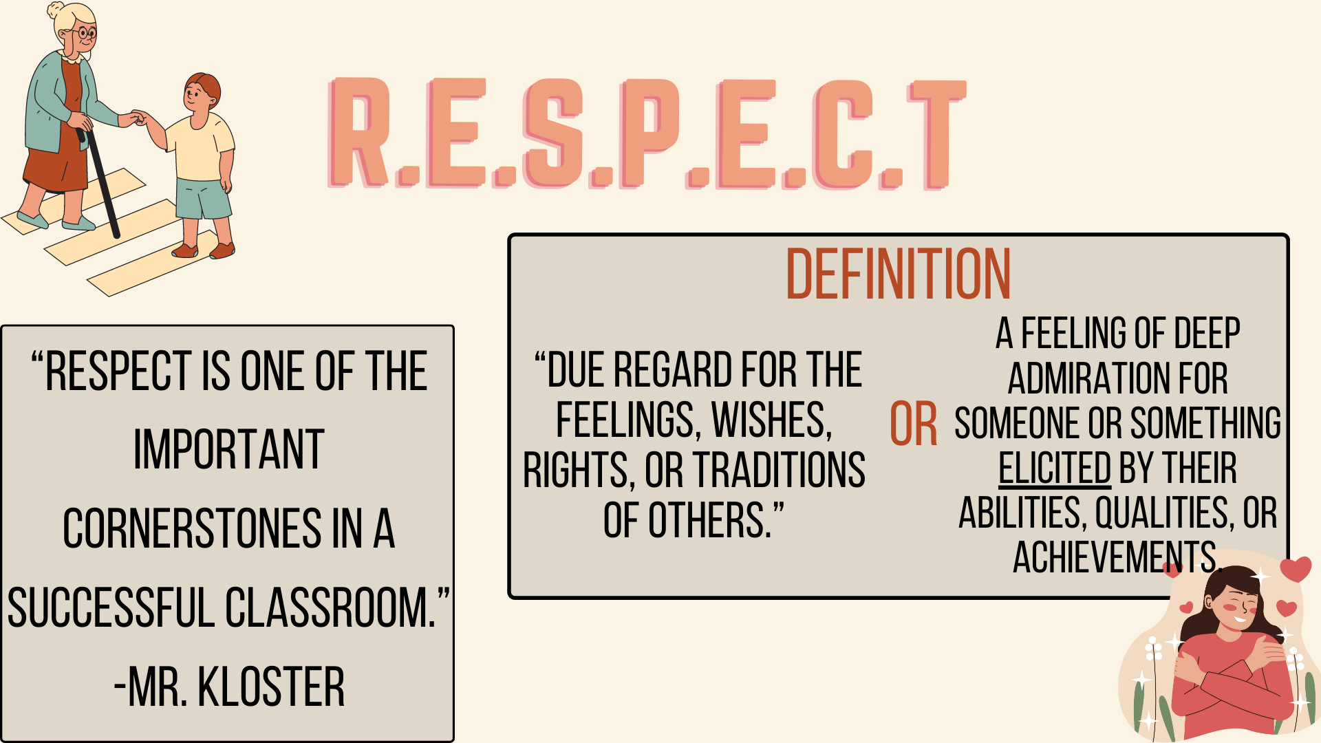 What is respect and what is its role in school?